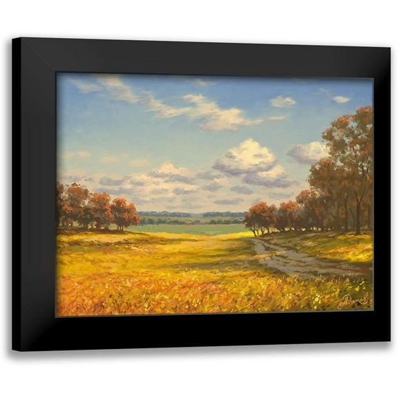 Adamov, Alexey 14x12 Black Modern Framed Museum Art Print Titled - Autumn Field