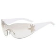 thumbnail image 2 of PEIXUN Fashion Men Women Star Wrap Around Sunglasses Cycling Rimless Futuristic Sunglasses, 2 of 4