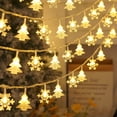thumbnail image 4 of Fiudx Luces Navideñas de Copo de Nieve, Cadena de 80 Led, Color Blanco, Resistente Al Agua Ip44, Funciona con Pilas, Decoración Festiva para El Hogar, Uso Exterior, Fiestas, 1000 Cm de Largo., 4 of 6