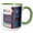 Green/White, variant on 3drose, Patriotic Stars and Words in Blue, Silver, White and Red, Welcome Home, 11oz Two-tone Green Mug