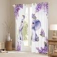 thumbnail image 3 of Homewish Children Boys Girls Kawaii Elephant Blackout Curtains Set of 2 (52x84 Each),Chic Purple Flowers Window Curtains,Cartoon Floral Animal Curtains and Drapes,Ultra Soft Home Decor, 3 of 6