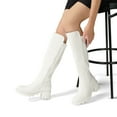 thumbnail image 2 of Womens knee high boots with platform sole round toe and stretch upper for a comfortable fit, 2 of 7