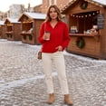 thumbnail image 4 of Women Hooded Button Front Knit Cardigan Top Drawstring Long Sleeve Loose Soft Sweater, L, 4 of 9