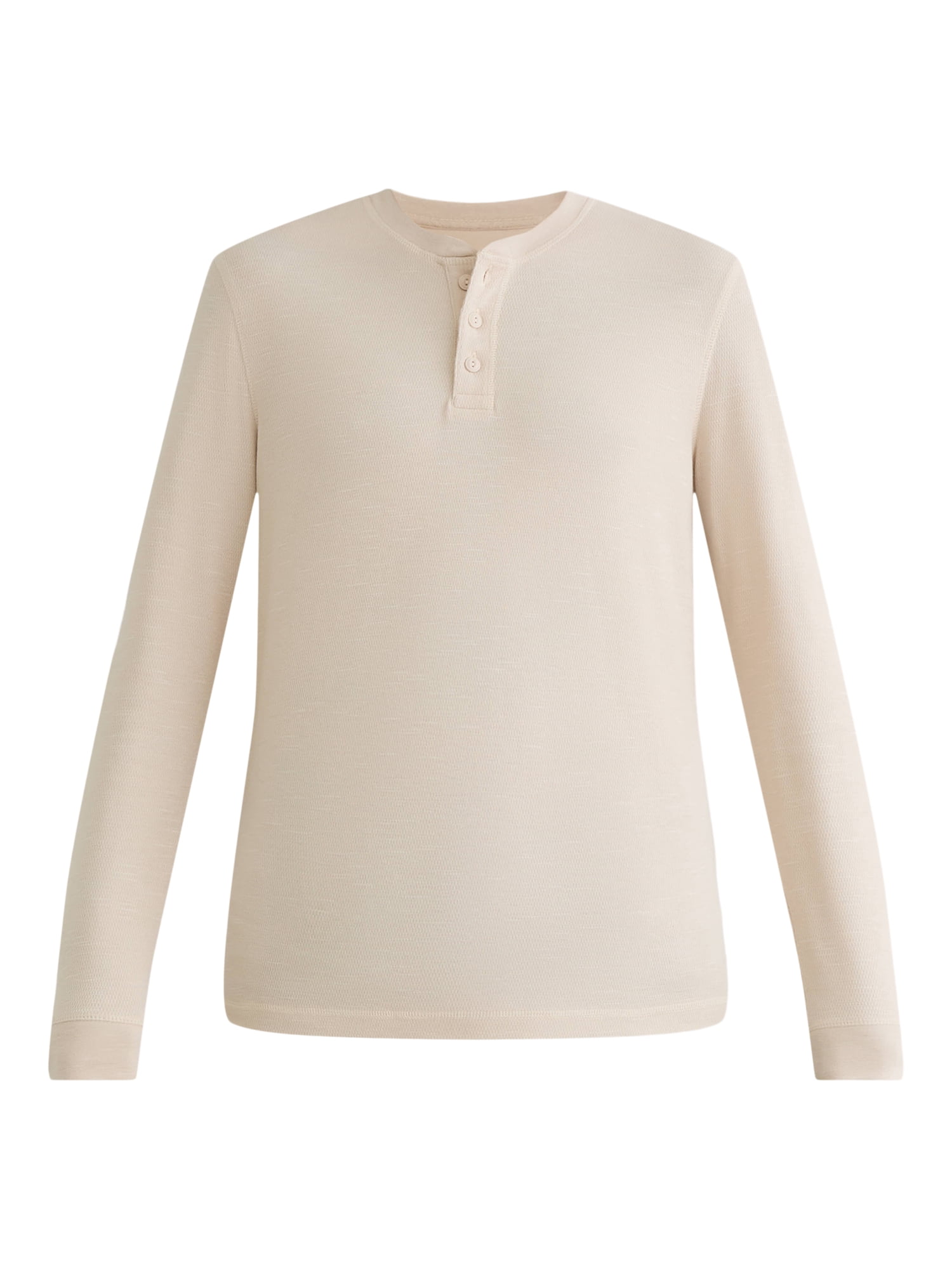George Men's Relaxed Fit Thermal Henley Shirt with Long Sleeves, Sizes S-3XLT