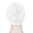 thumbnail image 5 of beishanbush Clothing 2025 Baseball Caps Women Stretch Cloth Forehead Cross Hat Linen Turban Hat Bottoming Hat White, 5 of 5