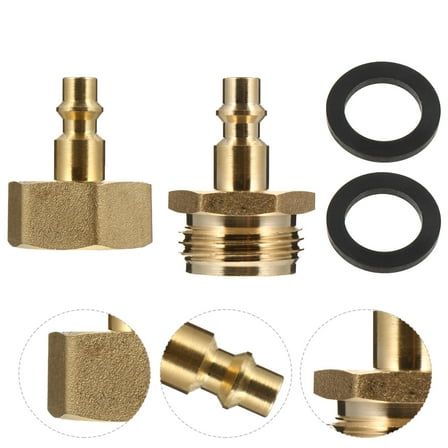 GOOHOCHY  2 Pcs Expandable Connecting Retractable Hose Adapter Golden