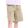 thumbnail image 5 of Cethrio Boys Cargo Shorts Size 6, Elastic Waist Summer Relaxed Fit Knee Length Kids Shorts Khaki Size 6, 5 of 6