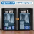 thumbnail image 5 of Fesbos Metal Wardrobe Cabinets with Lock, Clothing Locker 72" X 36" X 18" Storage Cabinets for Home Room,Fire Department, Employee,Gym,Government (Black), 5 of 11