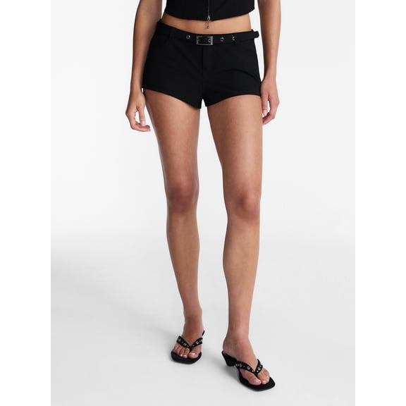 No Boundaries Belted Woven Shorts, 1.5" Inseam, Women’s XXS-XXL