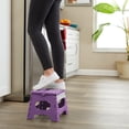 thumbnail image 2 of Casafield 9" Folding Step Stool with Handle - Purple, Collapsible Foot Stool for Adults, 2 of 8