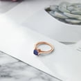 thumbnail image 4 of Gem Stone King 18K Rose Gold Plated Silver Blue Lapis and White Created Sapphire Engagement Ring for Women (1.27 Cttw, Cushion 6MM, Gemstone Birthstone, Available in Size 5, 6, 7, 8, 9), 4 of 5