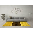 thumbnail image 3 of Ahgly Company Machine Washable Indoor Rectangle Abstract Yellow Modern Area Rugs, 2' x 5', 3 of 4