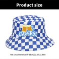 thumbnail image 3 of Fisherman Hat Bucket Hat for Girls Checkered Reversible Casual Hat for Sports Gym Mountain Camping Hat Outdoor Sunshade oktoberfest green, 3 of 4