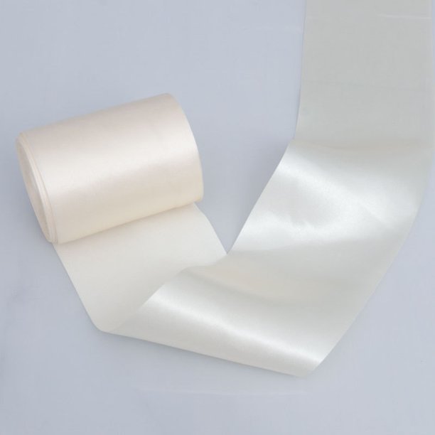 Nvzi Cinta de satén, 2 rollos beige Cinta para lazos, 5cm*20m/1.97*787.4in Cinta de poliéster, cinta de satén para envolver regalos, cinta de tela premium para manualidades, decoración.