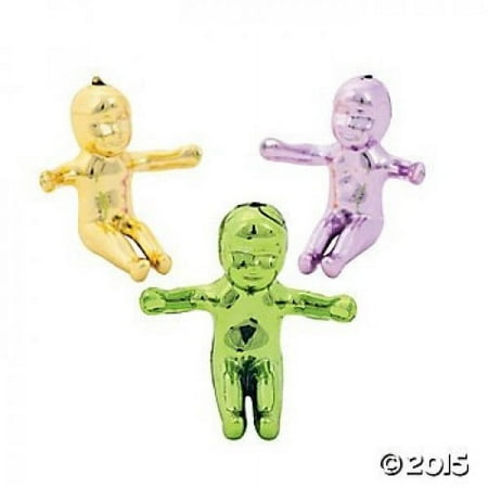 Plastic Metallic Mardi Gras Babies - 24 pcs