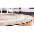 thumbnail image 2 of DecorAvenue Natural Hand Braided Farmhouse Jute Area Rug Modern Indoor Living room Carpet Runner Rectangle Round Rug Large Custom Size Rug (Color - Natural / White , 9' Ft Round), 2 of 6