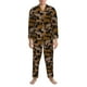thumbnail image 3 of Balery Leopard Print Pijama para Hombre de Dos Piezas con Manga Larga, Conjunto de Dormir y Descanso Suave con Bolsillos-Large, 3 of 7