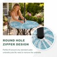 thumbnail image 4 of Round Outdoor Tablecloth with Umbrella Hole and Zipper, Blue Palm Tree Tablecloth with Elastic Waterproof, Summer Botanical Tropical Tree Patio Table Covers for 31" - 35" Picnic Pool Tables, 4 of 9