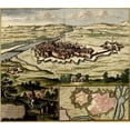thumbnail image 2 of Vintage Maps 13x12 White Modern Wood Framed Museum Art Print Titled - Casal on the Po River 1700, 2 of 4