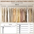 thumbnail image 2 of Riousery Heavy-Duty Stainless Steel Clothing Rack with Wheels, Adjustable Height & Length for Closet Organization, 2 of 10