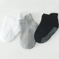 thumbnail image 4 of TELOLY 6Pcs 3T Socks Comfortable Fabric Toddler Crew Socks Non-Slip Toddler Socks 2T-3T Style1, 4 of 5