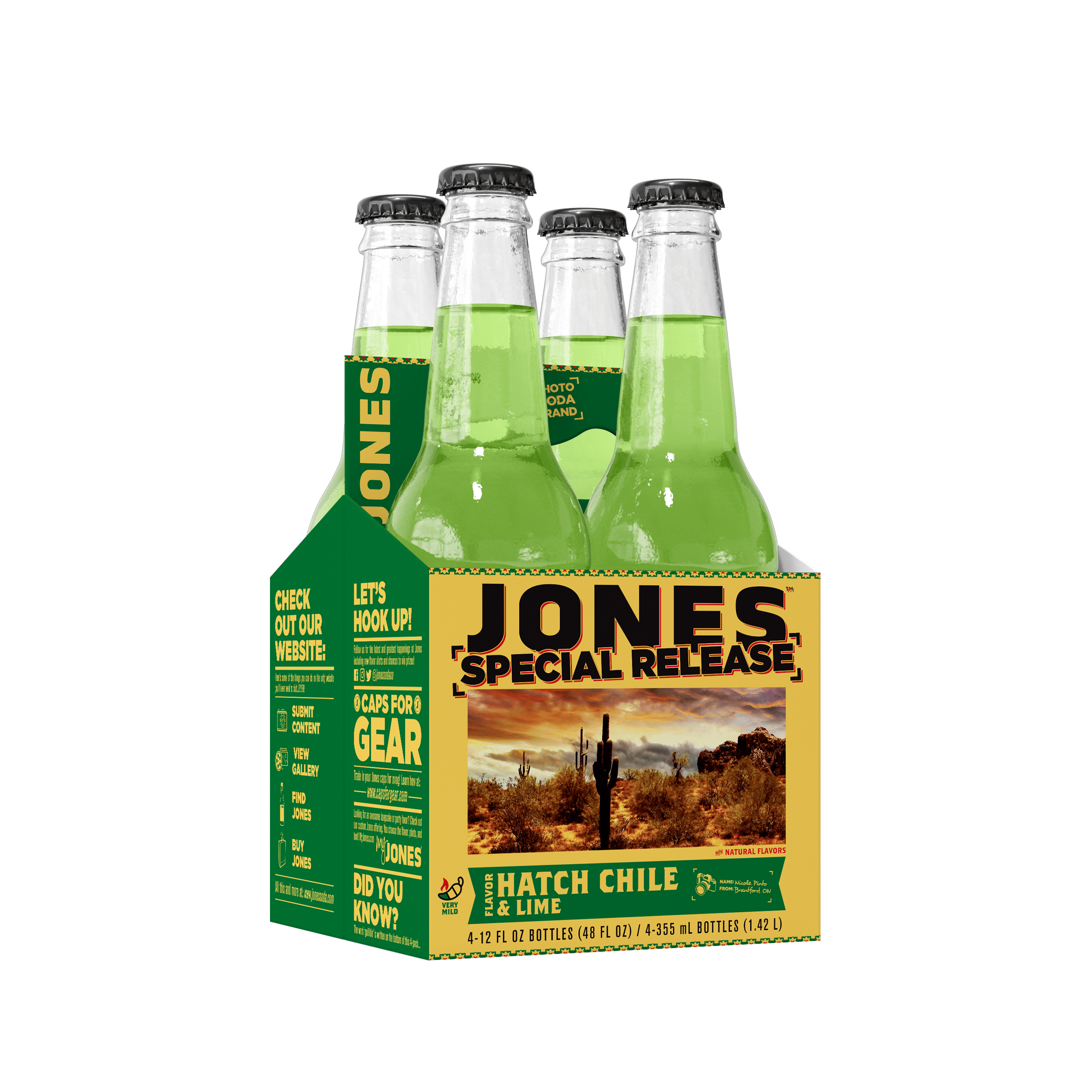 Jones Soda 12oz Hatch Chile Special Release, 4 Pack
