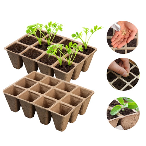102 Pack Seed Starter Peat Pots Kit 100% Eco-Friendly Organic Germination 