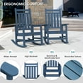 thumbnail image 6 of SERWALL Outdoor Rocking Chair Set of 2, HDPE Patio Rocker for Lawn, Porch, Blue, 6 of 12