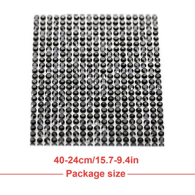 pitrice Crystal Rhinestone Ribbon Clothing Accessories Sticker Convenient Using Present Decoration Sheet with Shine Appearance Exquisite black 6 hot melt glue