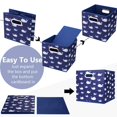 thumbnail image 5 of HSDT Contenedores de cubos de almacenamiento plegables de 13 pulgadas Cajas de almacenamiento de tela Inserciones de cubos plegables azules Almacenamiento Cestas de almacenamiento de tela plegables de, 5 of 5