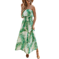 thumbnail image 2 of Robes d'Été pour Femmes Bleu et Blanc en Porcelaine Sans Bretelles Boho Maxi Longue Robe, 2 of 5