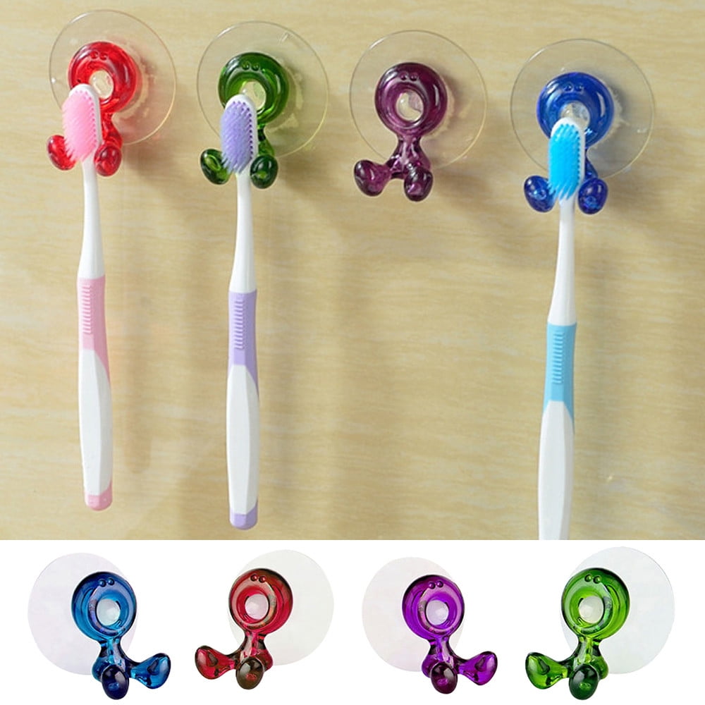 Fashion Home Bathroom Toothbrush Suction Holder Rack Wall Mount Hang Stand DA