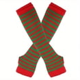 thumbnail image 2 of Dsseng Festive Striped Winter Arm Sleeves - Fire Ninja Style - Women‘s Fashion Accessory - Hand Wash or Dry Clean - Elastic Material - Knit Pattern - Suitable for Outdoor Use - Decorative, 2 of 6
