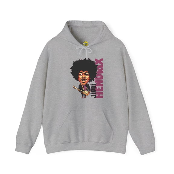 Jimi Hendrix Cartoon Portrait Hoodie, Black History Icon Sweatshirt