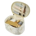 thumbnail image 7 of Unique Bargains Floral Makeup Bag Zipper Flower Cosmetic Pouch White, Gold Tone, 7 of 7