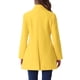 thumbnail image 3 of Abrigo de mujer INSPIRE CHIC de longitud media, con cuello alto, de un solo botón, abrigo de invierno, color amarillo, talla S, 3 of 6