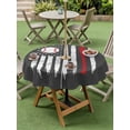 thumbnail image 3 of Outdoor Tablecloth with Umbrella Hole and Zipper, American Flag Round Table Cloth 60 Inch Waterproof Tablecloth, Retro US Flag Baseball Stars Gray Picnic Table Cover for Patio Camping, 3 of 7