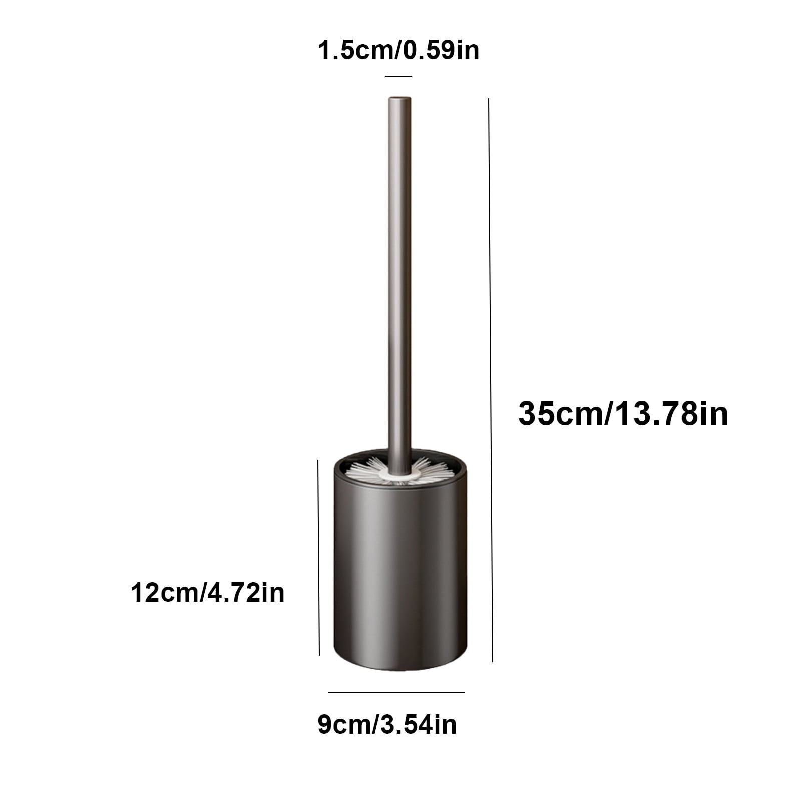 JilgTeok 1 Packs Toilet Brush and Holder Set with Stainless Steel Heavy Duty Base Modern Compact Toilet Cleaner Brush with Long Handle Bristles for Bathroom Toilet Deep Cleaning
