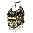 thumbnail image 2 of Trajes de Danza Del Vientre Halter Top Lentejuela Trajes de Rendimiento , Los 26.5x40cm Sunnimix Top halter de danza del vientre para mujer, 2 of 8