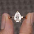 thumbnail image 3 of Cora Jewellery 3CT Pear Moissanite Simple Solitaire Engagement Ring For Women, 10K Rose Gold, 3 of 5