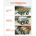 thumbnail image 3 of KFFKFF Mesh Steel Garden Cart 1200 Lbs, 43.3 x 29.5 " Heavy Duty Utility Wagon Cart, Pullable Metal Garden Trolley with 13' All Terrain Tires, Removable Mesh Sides, 180°Swiveling Handle (Green), 3 of 9