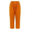thumbnail image 4 of Jxximdong Cargo Pants for Women, Pocket Cotton Linen Fashion Solid Color Pants Slim Casual Long Pants, Orange Womens Casual Trousers, 4 of 5