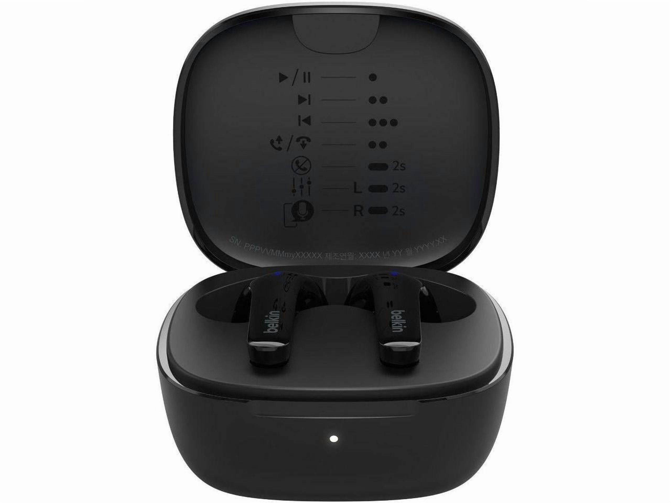 Belkin SoundForm Motion True Wireless Earbuds - Mono, Stereo - True Wireless - Bluetooth - 32.8 ft - Earbud - Binaural - In-ear - Noise Canceling - Black
