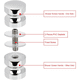 thumbnail image 4 of Sliding shower door handles stainless steel compatible glass shower 2pcs, 4 of 5