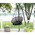 thumbnail image 4 of Bahia Macrame Hammock Chair Hanging Chair for Bedroom Rope Boho Swing Chair Indoor Macrame Swinging Chair Outdoor Hand Woven Rope Hammock Accent Chair - Black Hammock Chair, 4 of 7