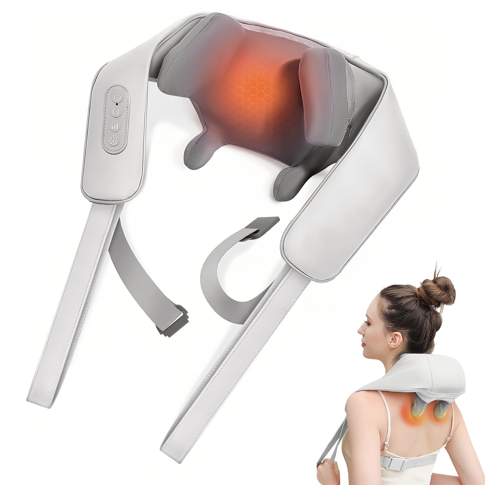 Shiatsu Neck and Back Massager with Heat, 6D Cordless Shoulder Massager, Deep Tissue Kneading Massage for Men and Women, Perfect Relaxation Gift