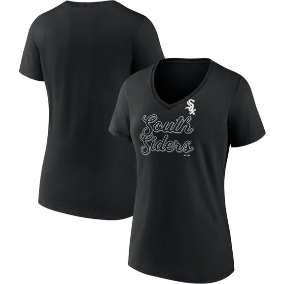 Women's Fanatics Black Chicago White Sox Regulation V-Neck T-Shirt
