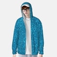 thumbnail image 6 of Rocae Blue Glitter Print Breathable Sun Protection Hoodie Quick-Dry Lightweight Long Sleeve Hoodie Unisex Running Sports Shirt 3X-Large, 6 of 9