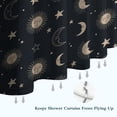 thumbnail image 6 of Dark Blue Sun Moon Star Pattern Shower Curtain 36"x72" ,Bathroom Decorative Shower Curtains Set with 12 Hooks,Modern Waterproof Washable Shower Curtain, 6 of 6