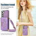 thumbnail image 3 of Tarise Galaxy S21 Wallet Case Cover for Women Men, Glitter PU Leather Crossbody/Shoulder Strap RFID Blocking Kickstand Magnetic Clasp Phone Case for Samsung Galaxy S21 5G 6.2 inch 2021, Purple, 3 of 10